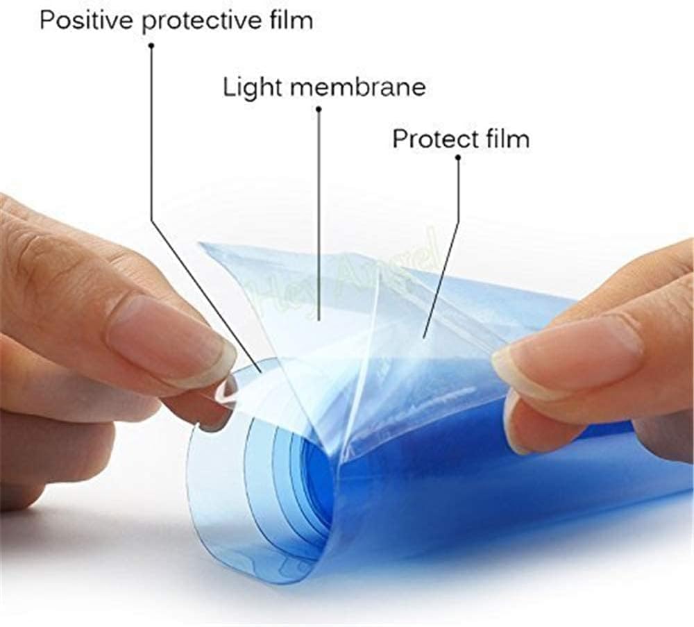 12 by 48 Inches Self Adhesive Headlight, Tail Lights, Fog Lights Tint Vinyl Film with Knife and Hand Tool (Light Blue)