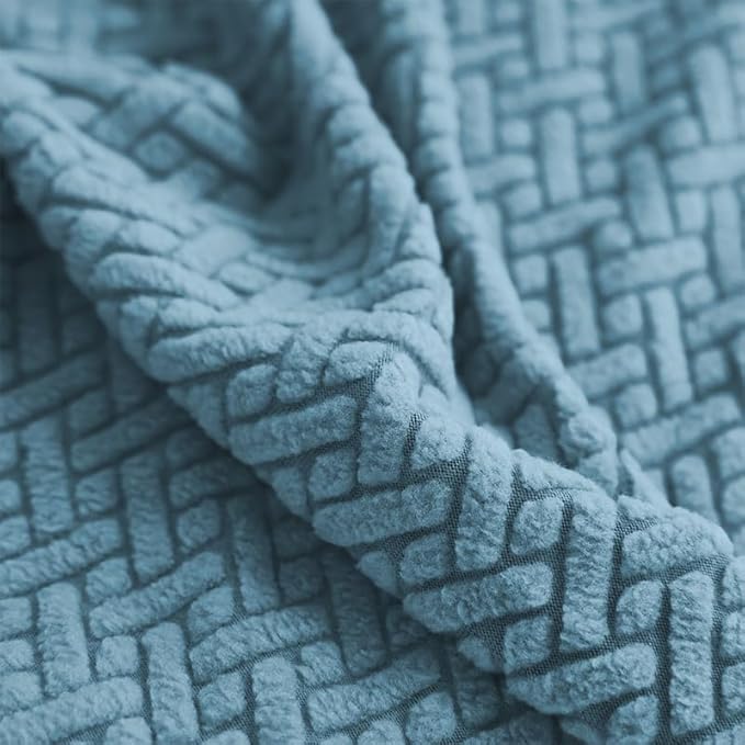 Sofa Covers Couch Covers for Sofa Pet Friendly Couch Cushion Covers Universal Sofa Covers Washable Stretch Slipcovers for Sectional Sofa (Texture Sea Blue,Chaise Cover)