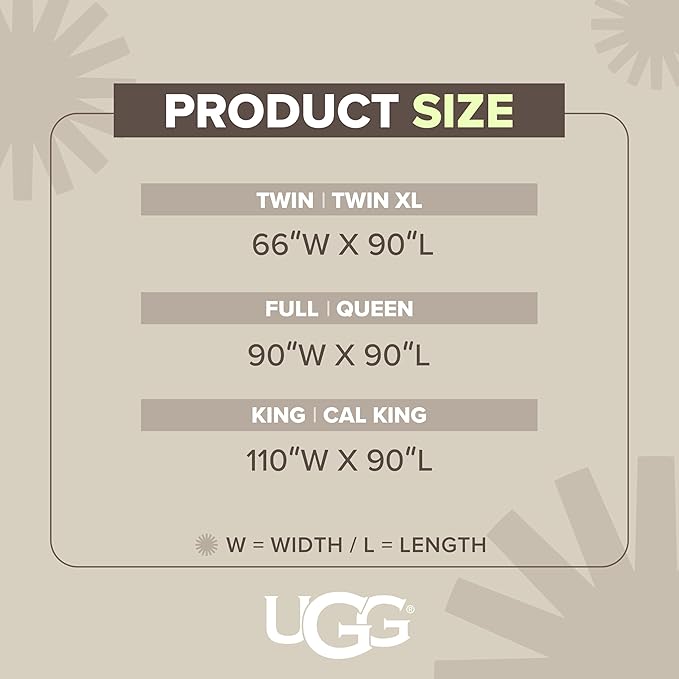 UGG Adalee Faux Fur Full/Queen Size Blanket, Warm Cozy Blanket, Extra Large Throw for Sofa, Washable Bedding for Full or Queen Size Bed, Cute Room Decor, 90" x 90", Oyster Brown