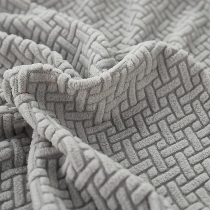 Sofa Covers Couch Covers for Sofa Pet Friendly Couch Cushion Covers Universal Sofa Covers Washable Stretch Slipcovers for Sectional Sofa (Texture Light Gray, 2 Seats + Chaise Cover)
