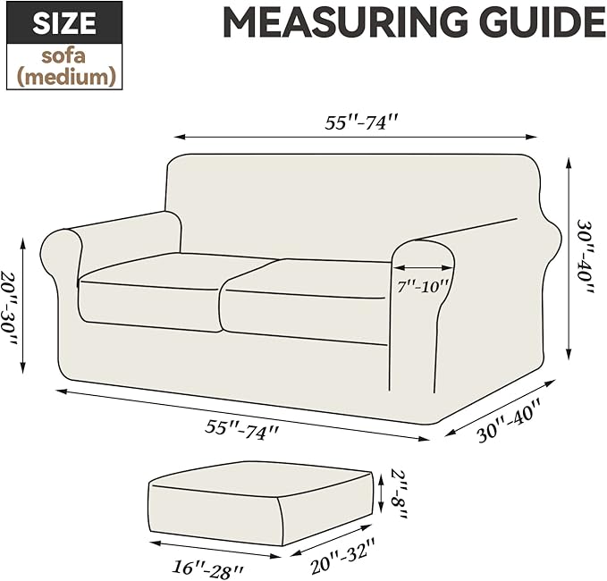 WEERRW Velvet Couch Covers for 2 Cushion Couch Sofa - High Stretch Luxury Velvet Plush 3 Pieces Sofa Slipcovers with Elastic Bottom, Furniture Protector for Pets, Machine Washable, Camel, Medium