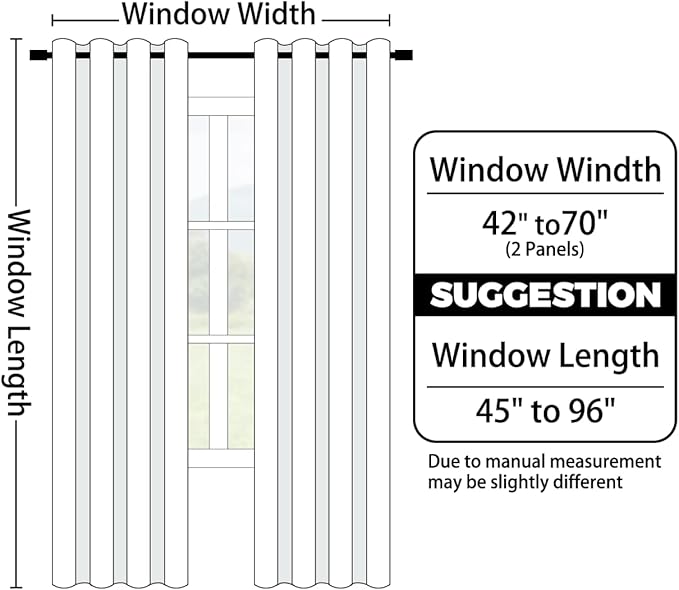 Yakamok Blue and Greyish White Ombre Curtains, Room Darkening Gradient Color Curtains for Bedroom, Light Blocking Thermal Insulated Window Drapes for Living Room(2 Panels, 42x72 Inch)