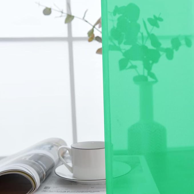 SpaceDresser Basic Rod Pocket Sheer Voile Window Curtain Panels Grass Green 1 Pair 2 Panels 52 Width 72 Inch Long for Kitchen Bedroom Children Living Room Yard(Grass Green, 52W x 72L)