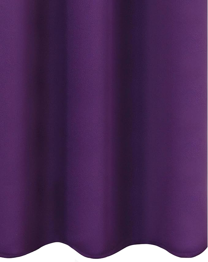 LEMOMO Purple Blackout Curtains 34 x 54 Inch Length/Set of 2 Curtain Panels/Thermal Insulated Room Darkening Blackout Curtains for Bedroom