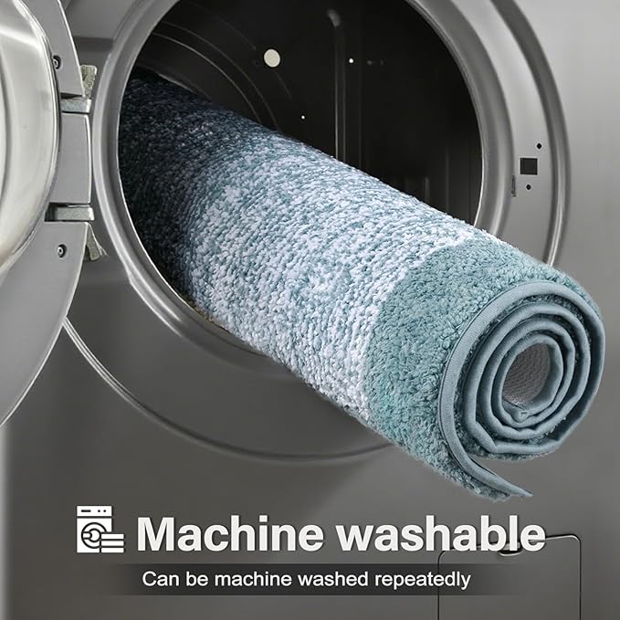 36x24 Large Bathroom Rugs Washable Non Slip, Dusty Blue Bath Mat for Bathroom Floor Tub, Soft Absorbent Quick Dry Mats for Shower, Bathtub,Home Decor