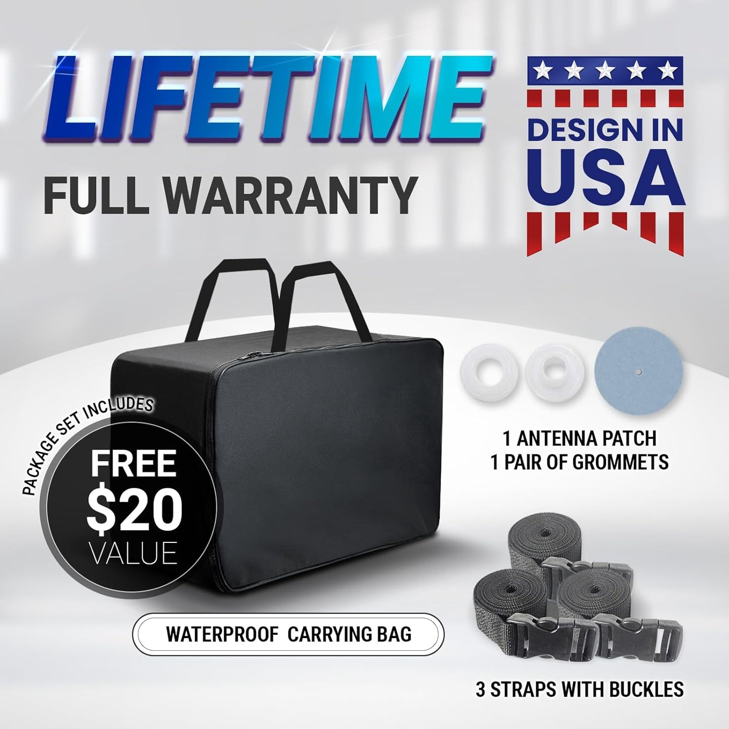 iCarCover Custom Car Cover for 2020-2025 Chevy Corvette C8 w/High Wing Spoiler Waterproof All Weather Rain Snow UV Sun Protector Full Exterior Indoor Outdoor Car Cover (Stripe - Black/Red)