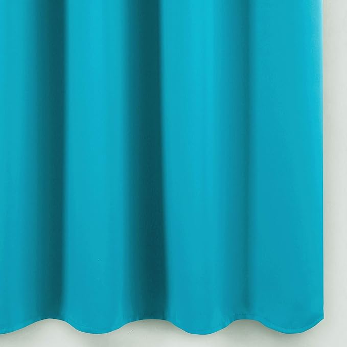 LEMOMO Teal Blackout Curtains 34 x 84 Inch Length/Set of 2 Curtain Panels/Thermal Insulated Room Darkening Blackout Curtains for Bedroom