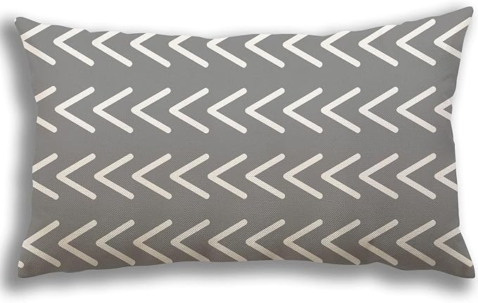 YCOLL Lumbar Pillow Covers 12x20 Set of 4, Modern Sofa Throw Pillow Cover, Decorative Outdoor Linen Fabric Pillow Case for Couch Bed Car,Gray