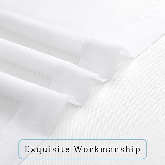 OWENIE Sheer White Curtains 108 Inches Long for Living Room Bedroom 2 Panels Set, Lightweight Airy White Sheer Curtain, Filmy Voile Rod Pocket, 2 PCS, Each 59" W x 108" L