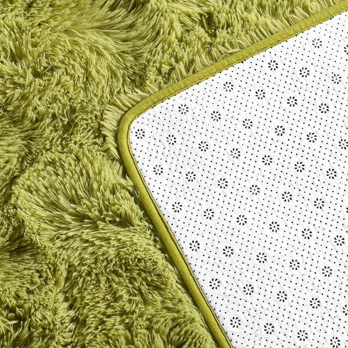 Deerhoo Large Shag Area Rugs 5 x 8, Plush Fuzzy Rugs for Living Room, Ultra Soft Fluffy Furry Rug for Bedroom, Indoor Carpet Nursery Rugs for Kids Room Home Decor, Green
