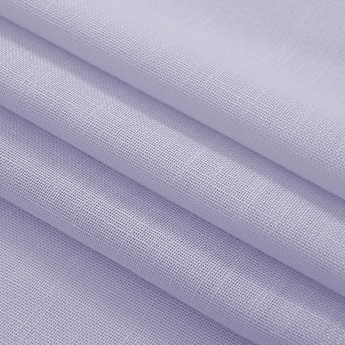 Lavender Semi Sheer Linen Purple Curtains 120 Inches Extra Long Ceiling to Floor for Purple Room Decor Back Tab Light Filtering Window Treatment Panels Drapes Luxury Elegant Sheer Violet