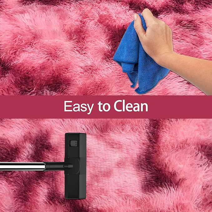 Tie-Dyed Red 3x10 Machine Washable Runner Rugs for Hallway Soft Fluffy Shaggy Bedside Rugs for Bedroom Living Room Indoor Floor Carpet for Kids Girls and Boys Nursery Rooms Home Decor Aesthetic