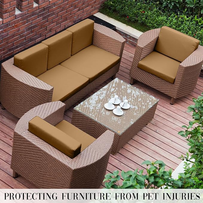 Outdoor Cushion Covers Set,12PCS Patio Furniture Couch Seat Slipcovers, Replacement for Sofa Sectional Chair(Cover,Only)