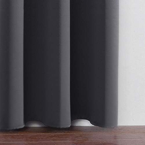 LEMOMO Grey Thermal Blackout Curtains/38 x 84 Inch/Set of 2 Panels Room Darkening Curtains for Bedroom