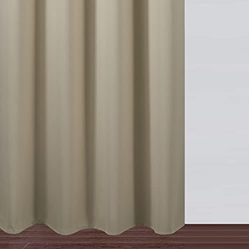 LEMOMO Blackout Curtains 66 x 84 inch/Beige Curtains Set of 2 Panels/Thermal Insulated Room Darkening Bedroom Curtains