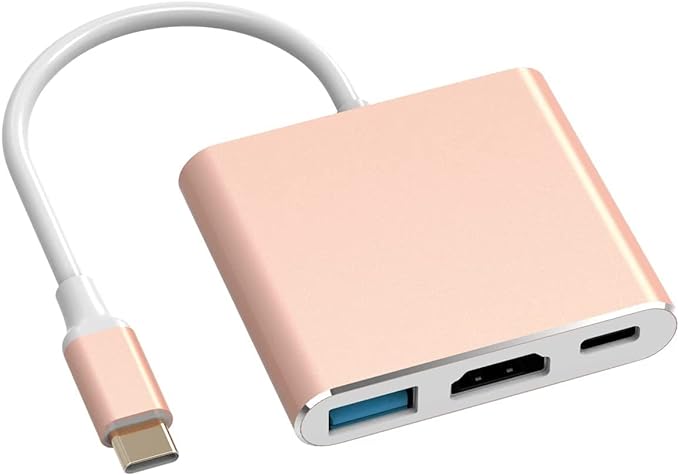 Battony Rose Gold USB C to HDTV Adapter Type-C Multiport AV Converter by Battony