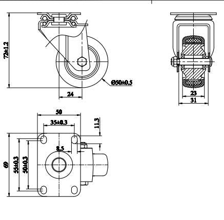 Finnhomy Swivel Casters Wheels Set of 4 Heavy Duty Plate Casters 2 Inch Premium - Image 7
