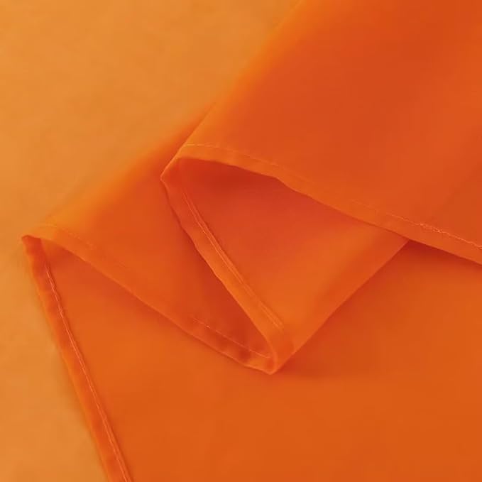 SpaceDresser Basic Rod Pocket Sheer Voile Window Curtain Panels White 1 Pair 2 Panels 70 Width 84 Inch Long for Kitchen Bedroom Children Living Room Yard(Orange,70 W x 84 L)