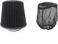 Black Cold Air Intake Cone Replacement Performance Washable Clamp-on Dry Filter by AirXRacing