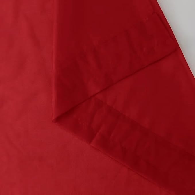 SpaceDresser Christmas Red Sheer Curtains 4 Panels Rod Pocket Semi-Sheer Curtain 45 Inches Long Light Filtering Voile Window Drapes for Bedroom Living Room Kitchen, Each 52W x 45L