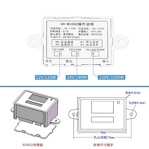 Marhynchus XH-W3005 Digital LCD Hygrometer Switch Controller Humidity Sensor - Image 4