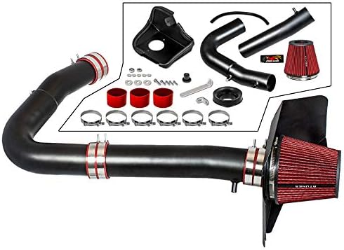 RTUNES RACING BLACK PIPE HEAT SHIELD COLD AIR INTAKE + FILTER Compatible by RtunesRacing