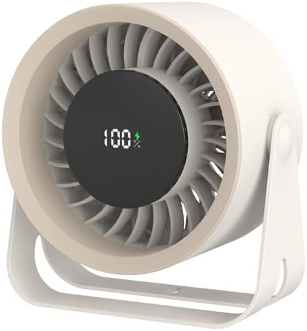 LED screen rechargeable desk fan, silent desktop air purifier by Unknown