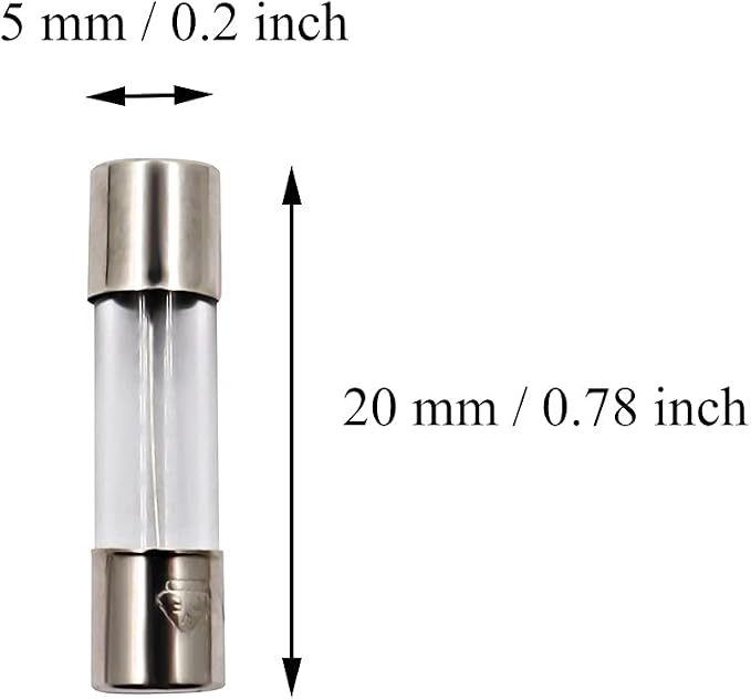 SIXQJZML 10 Pack F20AL Fast-Blow Fuse 20A 20 amp 125V Glass Fuses 0.2 x 0.78 - Image 2
