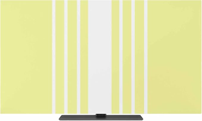 Yellow Stripe Color Block Indoor TV Cover, Elastic TV Screen Protector - Image 2