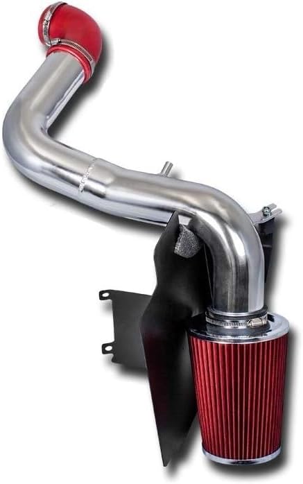 Heat Shield Cold Air Intake Kit & Red Filter Combo Compatible by High+performance+parts