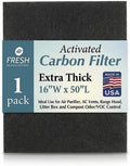 Fresh Headquarters Activated Carbon Filter Sheet – 16"W x 50"L Extra Thick Cut by FreshHeadquarters