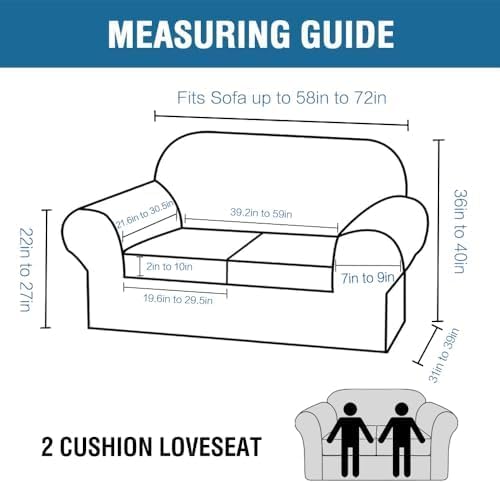 H.VERSAILTEX Real Velvet Plush 3 Piece Stretch Sofa Covers Couch Covers for 2 Cushion Couch Loveseat Covers Width Up to 72 Inch Feature Thick Soft Stay in Place (Medium Sofa, Burnt Brick)
