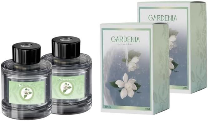2Pcs Car Diffuser, Gardenia Car Fragrance Refill, 50ML Car Diffuser Perfume by NOVORA