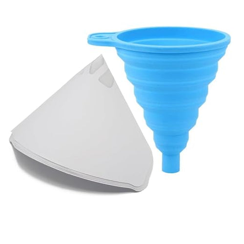 100 PCs Paper Filter with Cone Silicone Resin Funnel, Paint Strainer or Resin by ReliaBot