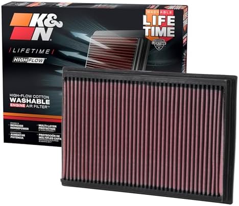 K&N High-Flow Original Lifetime Engine Air Filter: Increase Power: Premium by KNEngineeringInc