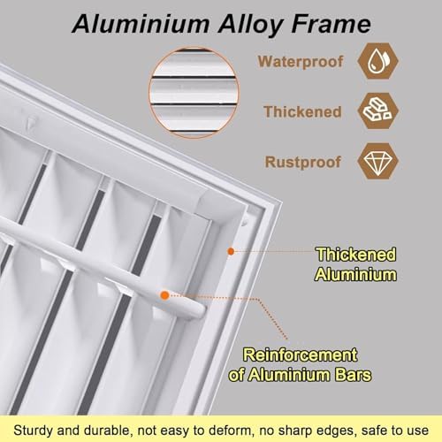12x12 White HVAC Return Air Filter Grille - Image 4