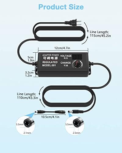 Aclorol Universal AC Adapter 3V-24V 3A 72W Adjustable Power Supply DC 3V 5V 6V - Image 5