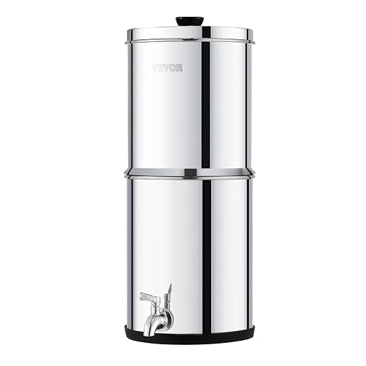 VEVOR Gravity-fed Water Filter System, 1.5G 304 Stainless-Steel Countertop - Image 9