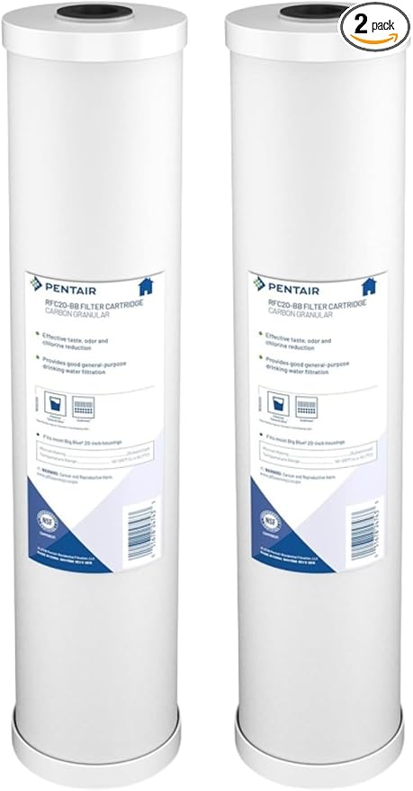 Pentair Pentek RFC20-BB Big Blue Carbon Water Filter Cartridge, 20 inch Whole by PENTAIRPENTEK