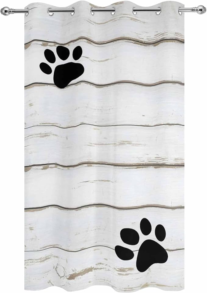 Wood Grain Outdoor Curtains for Patio Claws Animals Wooden White Waterproof - Image 9