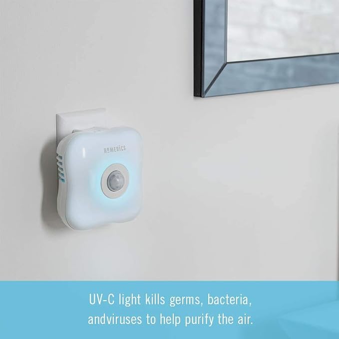 Homedics TotalClean Personal UV-C Plug-In Air Sanitizer – Small Air Purifier - Image 9