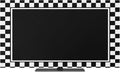 Modern Black White Lattice Indoor TV Cover, Elastic TV Screen Protector by Unknown