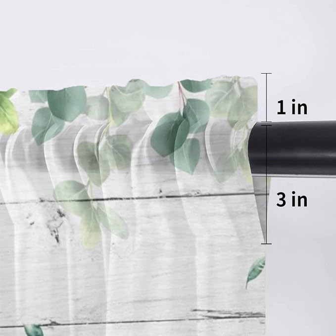 Easter Sheer Valances for Windows 60"x18", Light Filtering Kitchen Curtains - Image 7