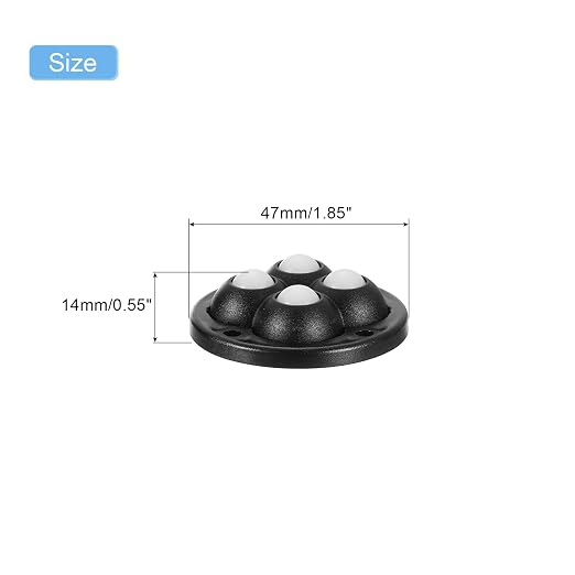 uxcell 12Pcs Mini Self Adhesive Caster Wheels, 1.85" x 0.55" 360° Rotation - Image 2