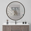 Round LED Bathroom Mirror Demister Pad IP44 Vanity Large Mirror Cold Light by Unknown