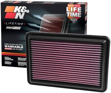 K&N High-Flow Original Lifetime Engine Air Filter: Increase Power: Premium by KNEngineeringInc