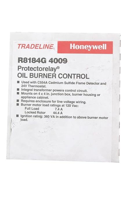 Honeywell R8184G4009 Oil Burner Protectorelay Intermittent Control, 3.5" x 4.7" by HoneywellAirComfort