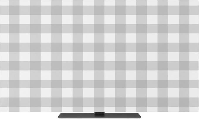 Farm Minimalist Gray Checker Indoor TV Cover, Elastic TV Screen Protector by Unknown