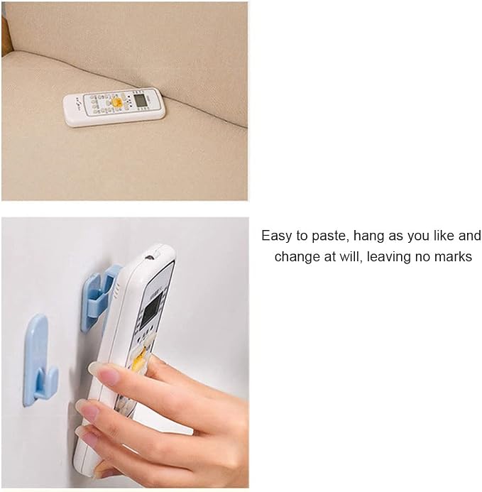 Wall Mount Remote Control Hanger 4 Pcs Self Adhesive Hook Set Holder - Image 3