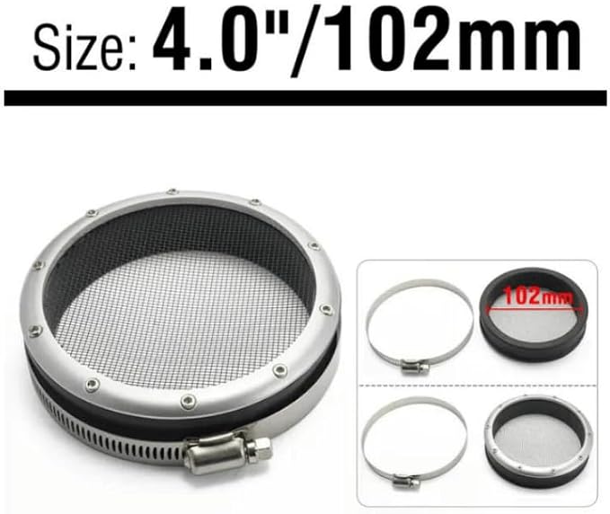 4" 304 Stainless Steel Turbo Inlet Grill Protector Guard Turbocharge Screen - Image 6